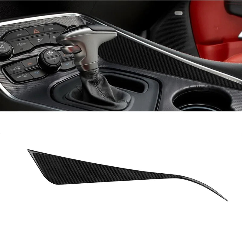 Dodge Challenger 2015-2020 Carbon Interior Console Gear Shift Panel Frame Cover Trim Strips