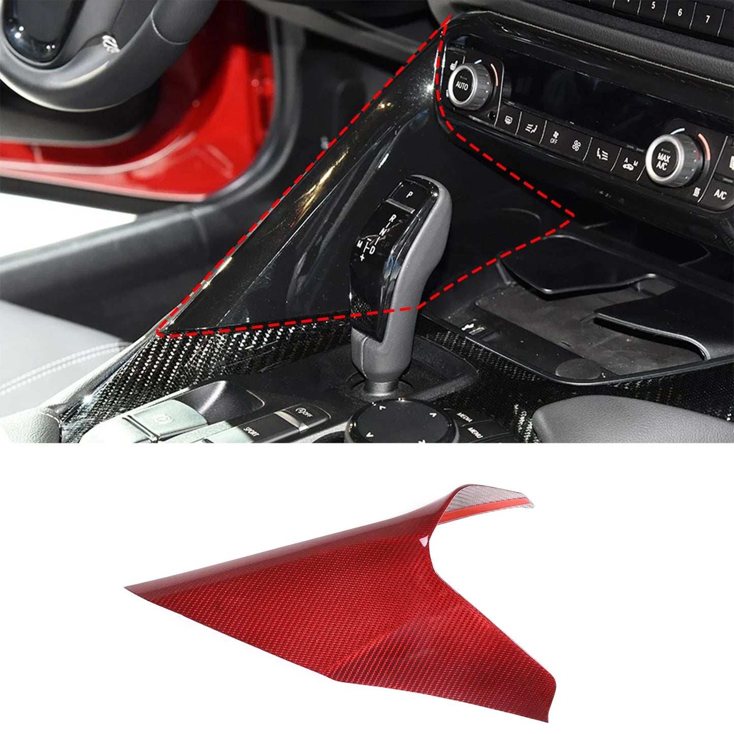 Toyota GR Supra A90 A91 MK5 2019-24 Dry Carbon Fiber Car Center Console Side Gear Shift Panele Cover Trim