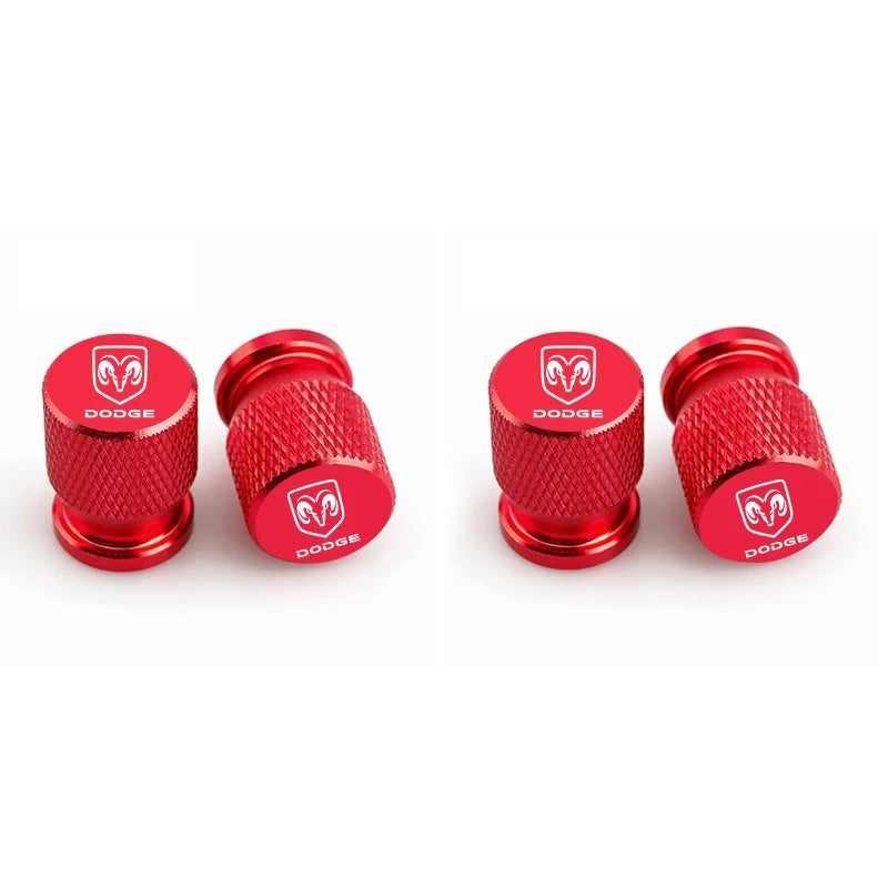 Dodge 4Pcs Car Tire Valve Stems Cap Metal