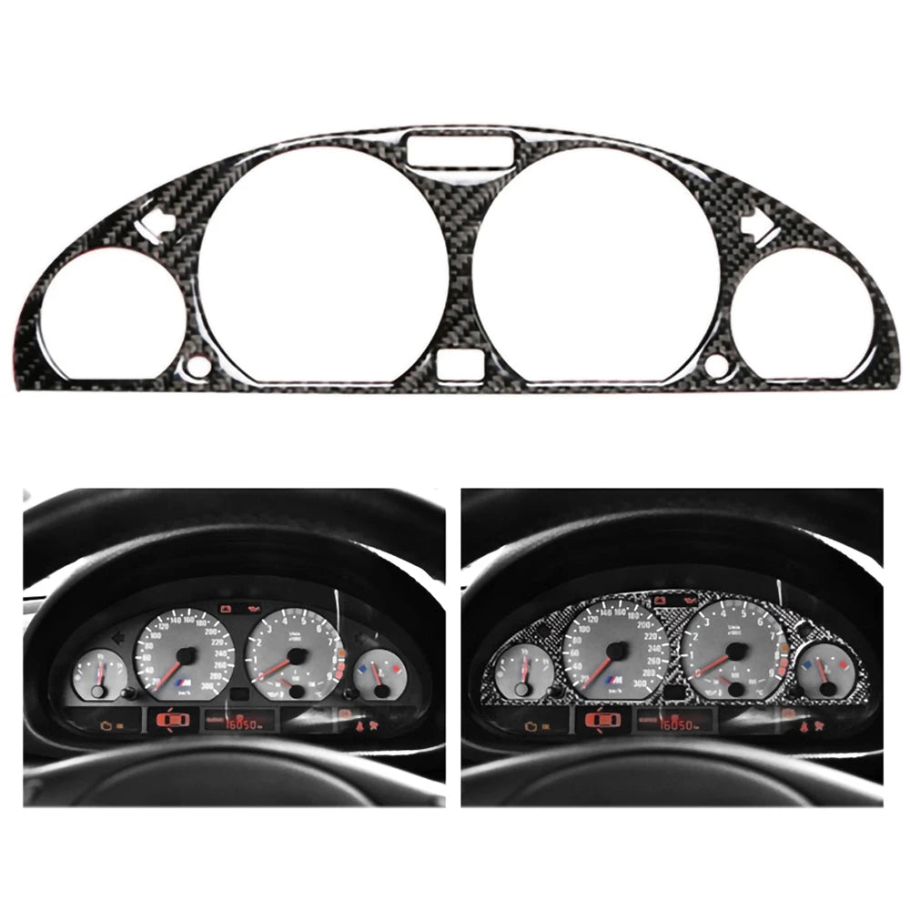 BMW 3 E46 M3 1998-2005 Carbon Fiber Internal Instrument Panel Frame Dashboard Cover Stickers