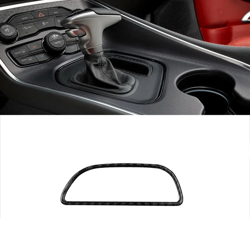 Dodge Challenger 2015-2020 Carbon Interior Console Gear Shift Panel Frame Cover Trim Strips