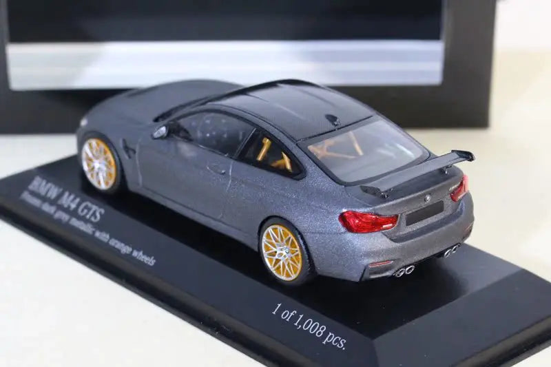 1/43 BMW M4 GTS Frosted Gray Orange Wheel F82 Alloy Model