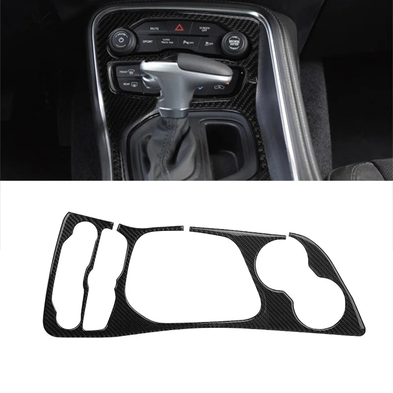 Dodge Challenger 2015-2020 Carbon Interior Console Gear Shift Panel Frame Cover Trim Strips