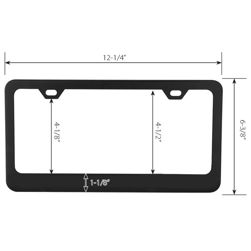 Matte Aluminum License Plate Frame With Chrome Screw Caps