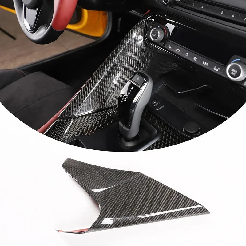 Toyota GR Supra A90 A91 MK5 2019-24 Dry Carbon Fiber Car Center Console Side Gear Shift Panele Cover Trim