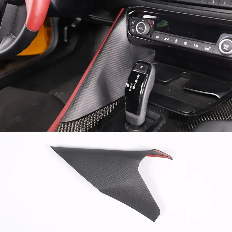 Toyota GR Supra A90 A91 MK5 2019-24 Dry Carbon Fiber Car Center Console Side Gear Shift Panele Cover Trim