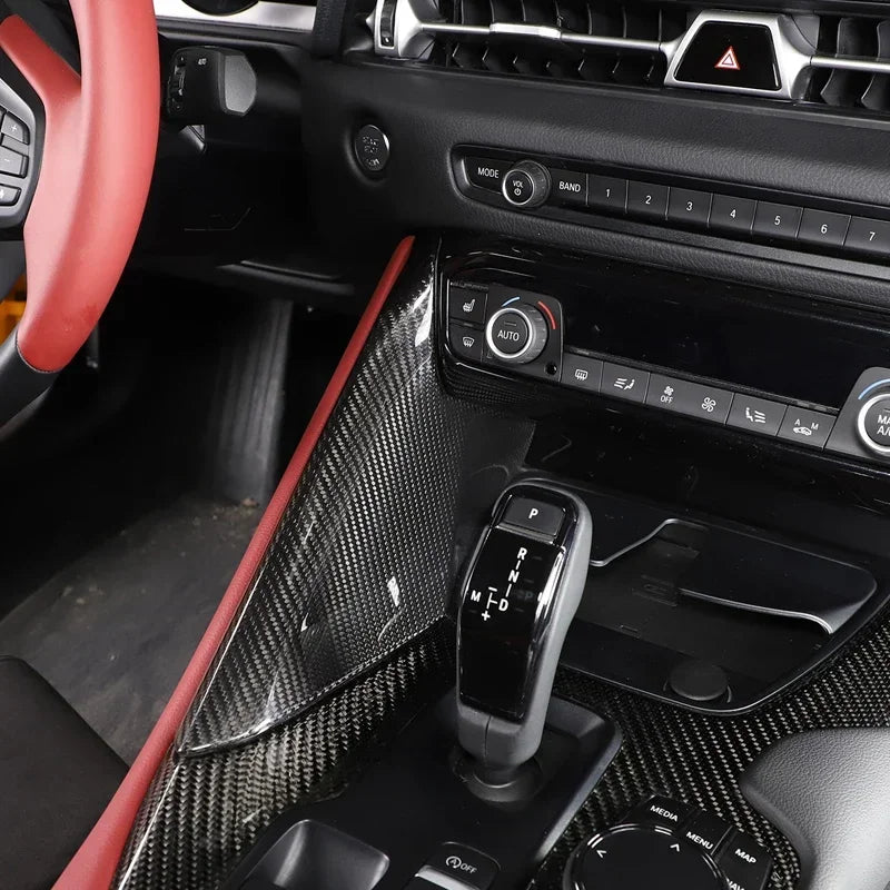 Toyota GR Supra A90 A91 MK5 2019-24 Dry Carbon Fiber Car Center Console Side Gear Shift Panele Cover Trim