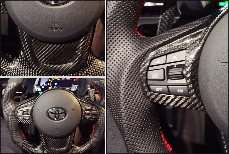 Toyota Supra A90 2019+ Dry Carbon Steering Wheel Cover Trims