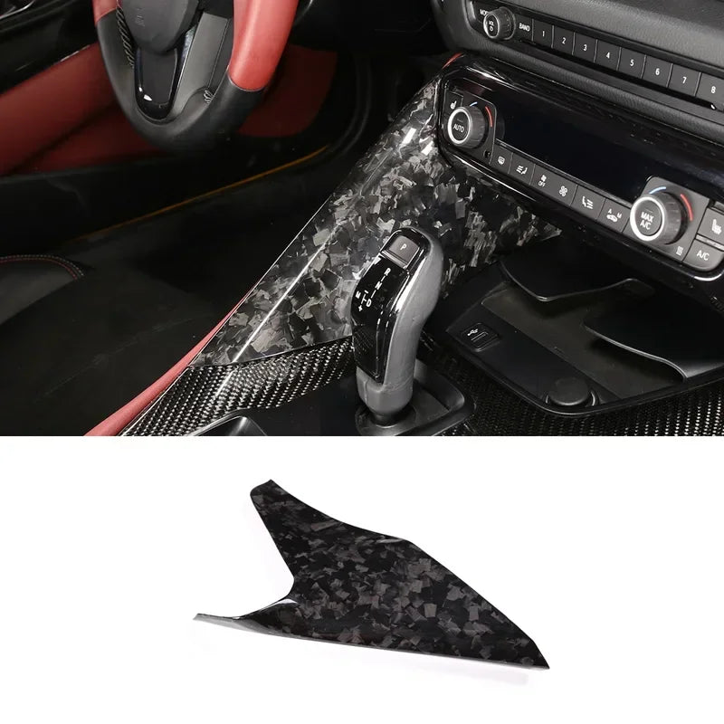 Toyota GR Supra A90 A91 MK5 2019-24 Dry Carbon Fiber Car Center Console Side Gear Shift Panele Cover Trim