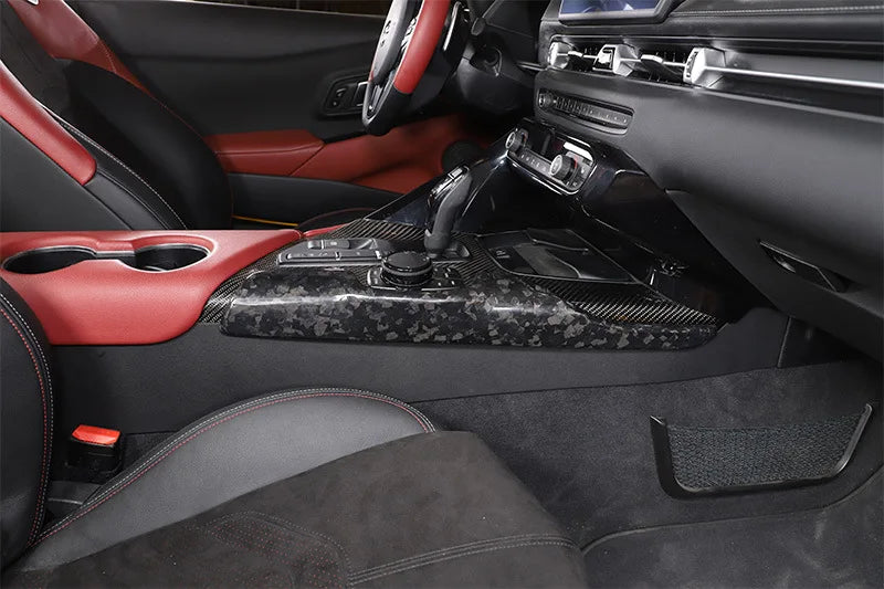 Toyota Supra Real Carbon Fiber Central Control Passenger Side For 2019-22 1-piece Set