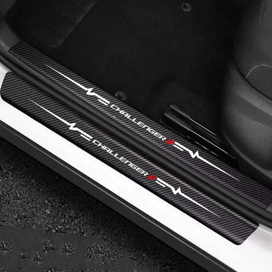 Dodge Challenger Logo Car Door Sill Trim Anti Kick Guards